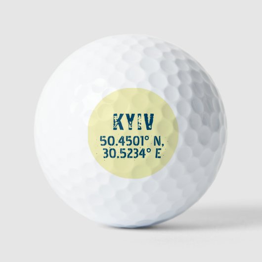 Kiev Oekraïne - Breedtegraad & lengtegraad Golfballen (Voorkant)