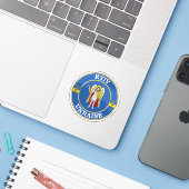 Kiev Oekraïne Circle Embleem Sticker (Laptop met iPhone)