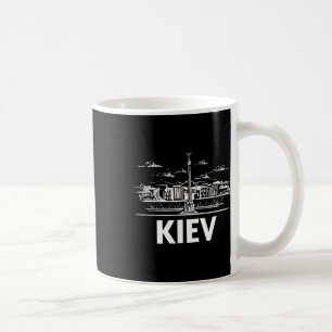 Kiev Oekraine Stadssilhouet Overzicht Schets Koffiemok
