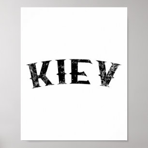 Kiev Oekraïne Vintage Zwarte Tekst Kleding Poster