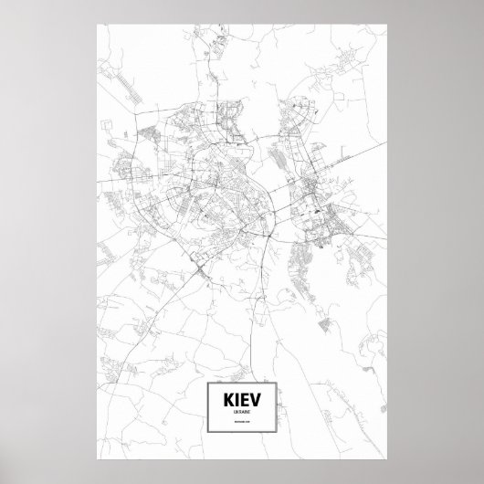 Kiev, Oekraïne (zwart op wit) Poster (Voorkant)