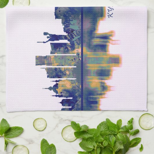 Kiev Skyline Theedoek (Gevouwen)