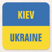 Kiev Ukraine, nationaal vlaggestaat, drinkt onder Kartonnen Onderzetters (Voorkant)