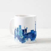 Kiev Ukraine Skyline Blue Koffiemok (Voorkant links)
