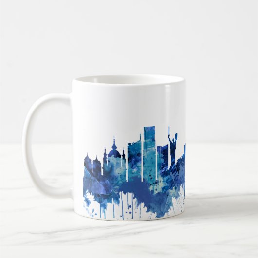 Kiev Ukraine Skyline Blue Koffiemok (Links)