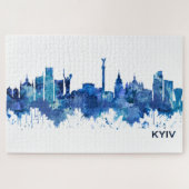 Kiev Ukraine Skyline Blue Legpuzzel (Horizontaal)