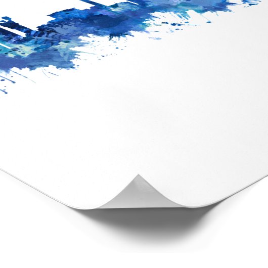 Kiev Ukraine Skyline Blue Poster (Hoek)