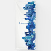 Kiev Ukraine Skyline Blue Spandoek (Verticaal)