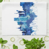 Kiev Ukraine Skyline Blue Theedoek (Gevouwen)