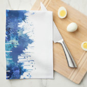 Kiev Ukraine Skyline Blue Theedoek (Quarter Fold)