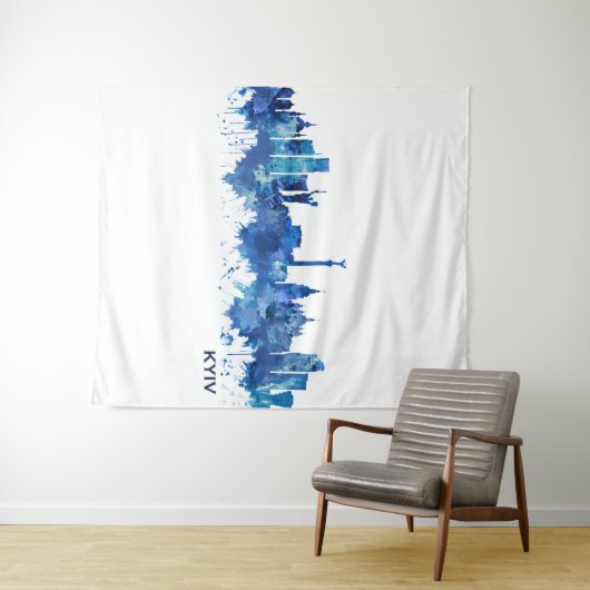 Kiev Ukraine Skyline Blue Wandkleed (In Situ (horizontaal))