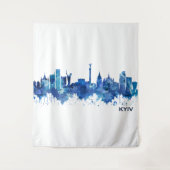 Kiev Ukraine Skyline Blue Wandkleed (Voorkant)