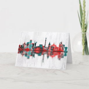 Kiev Ukraine Skyline Feestdagen Kaart