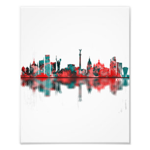 Kiev Ukraine Skyline Foto Afdruk