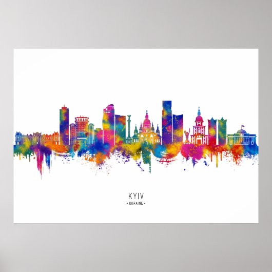 Kiev Ukraine Skyline Poster (Voorkant)