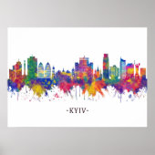 Kiev Ukraine Skyline Poster (Voorkant)