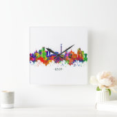 Kiev Ukraine Skyline Vierkante Klok (Huis)