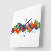 Kiev Ukraine Skyline Vierkante Klok (Hoek)
