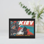Kiev_Vintage Travel Poster Briefkaart (Staand voorkant)