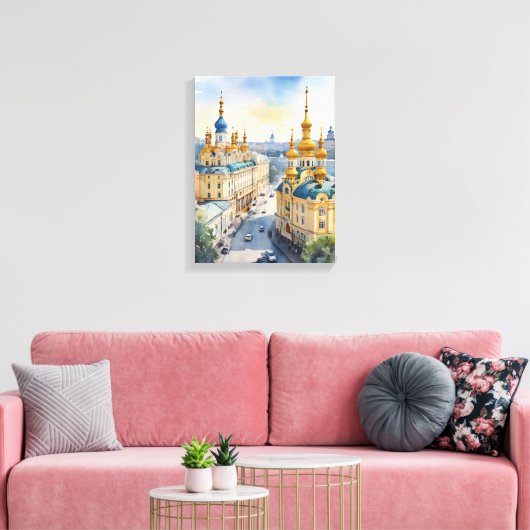 Kiev waterverf kunst canvas afdruk (Insitu (Woonkamer))
