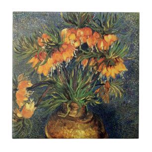 Kievitsbloemen in een koperen vaas door Vincent va Tegeltje