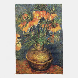 Kievitsbloemen in een koperen vaas door Vincent va Theedoek