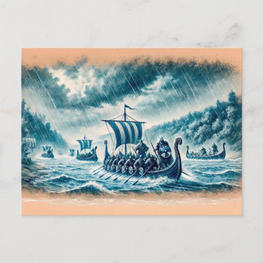 Kievse Rus op de Dnjepr in pastelkrijttekening Briefkaart (Voorkant)