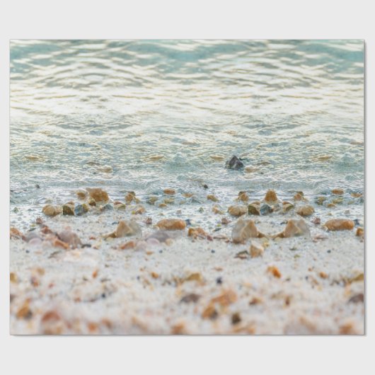 Kiezel Oceaan Strand Oever Cadeaupapier (Vlak)