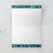 Kiezelachtige Lovertjes Aqua Blauwe Faux Kaart (Binnen)