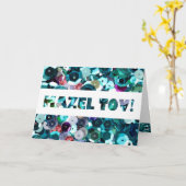 Kiezelachtige Lovertjes Aqua Blauwe Faux Kaart (Gele Bloem)