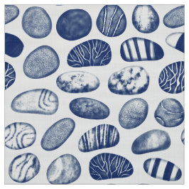 Kiezelpatroon - Cyanotype-effect Stof