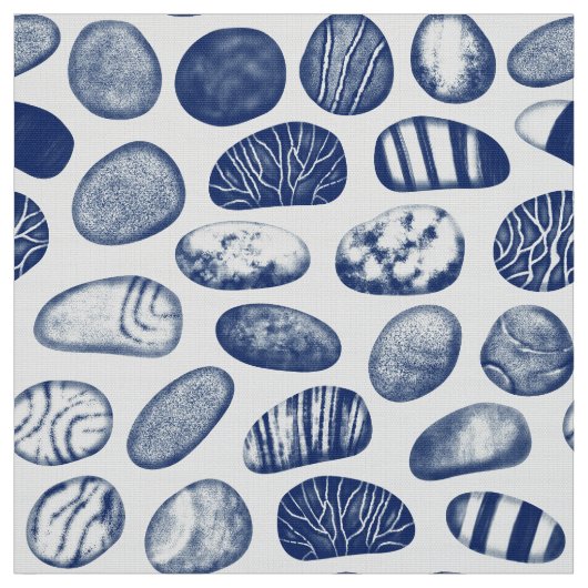 Kiezelpatroon - Cyanotype-effect Stof (Swatch)