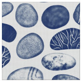 Kiezelpatroon - Cyanotype-effect Stof (Close Up)