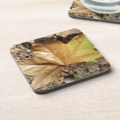 kiezels en bladeren drankjes onderzetter (Linkerzijde)