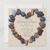 Kiezels Hart Strand Thema Proefdinermaal Kaart (Voorkant)