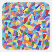 Kiezels op een Strand Vierkante Sticker (Voorkant)