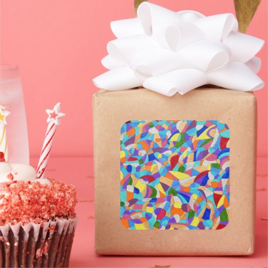 Kiezels op een Strand Vierkante Sticker (Feest)