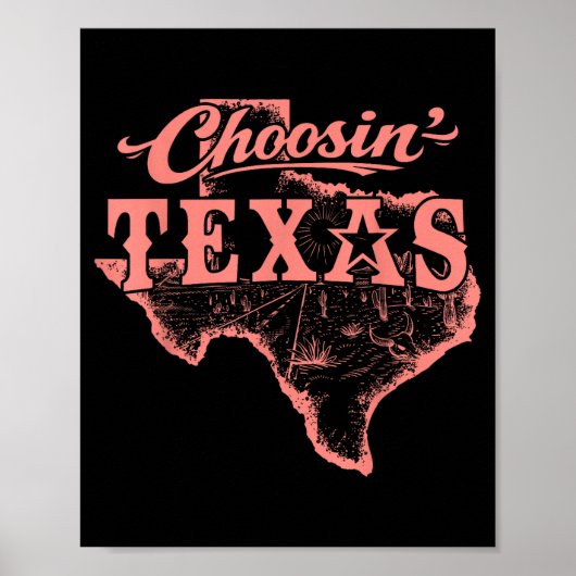 Kiezen Texas Lone Star State of Mind Western Poster (Voorkant)