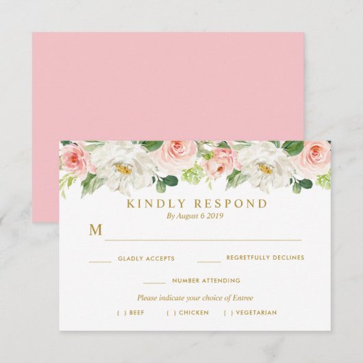 kiezen voor bloesmeel RSVP kaartje (Voorkant / Achterkant)