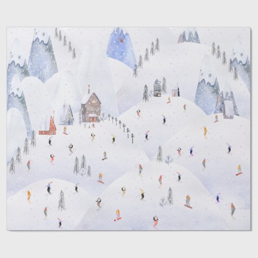 Kiezen voor kerstsirene bergen cadeaupapier (Vlak)