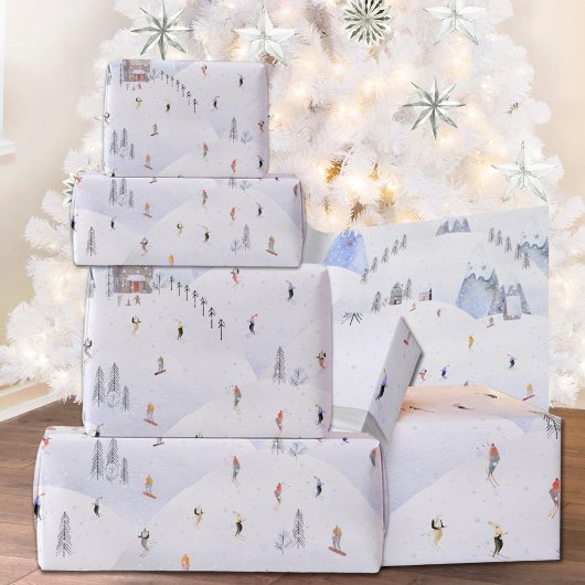 Kiezen voor kerstsirene bergen cadeaupapier