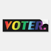 "kiezer" Pride lgbtq lgbt regenboogkleuren, zwart Bumpersticker (Voorkant)