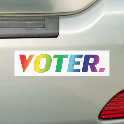 "kiezer" regenboogpride letters witte achtergrond bumpersticker (Op auto)