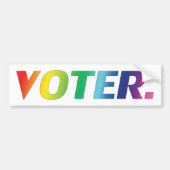 "kiezer" regenboogpride letters witte achtergrond bumpersticker (Voorkant)