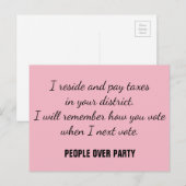 Kiezer verzet zich en onthoud stem mensen over par briefkaart (Voorkant / Achterkant)