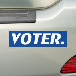 " kiezer " witte letters blauwe achtergrond bumpersticker