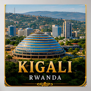 Kigali Groene Heuvels en modern Rwandees stadsgezi Poster