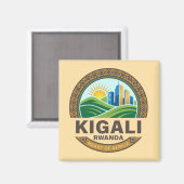 Kigali Rwanda Africa Magneet (Voorkant / Achterkant)
