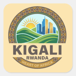 Kigali Rwanda Africa Vierkante Sticker