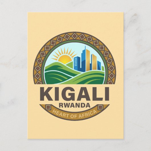 Kigali Rwanda Afrika Briefkaart (Voorkant)